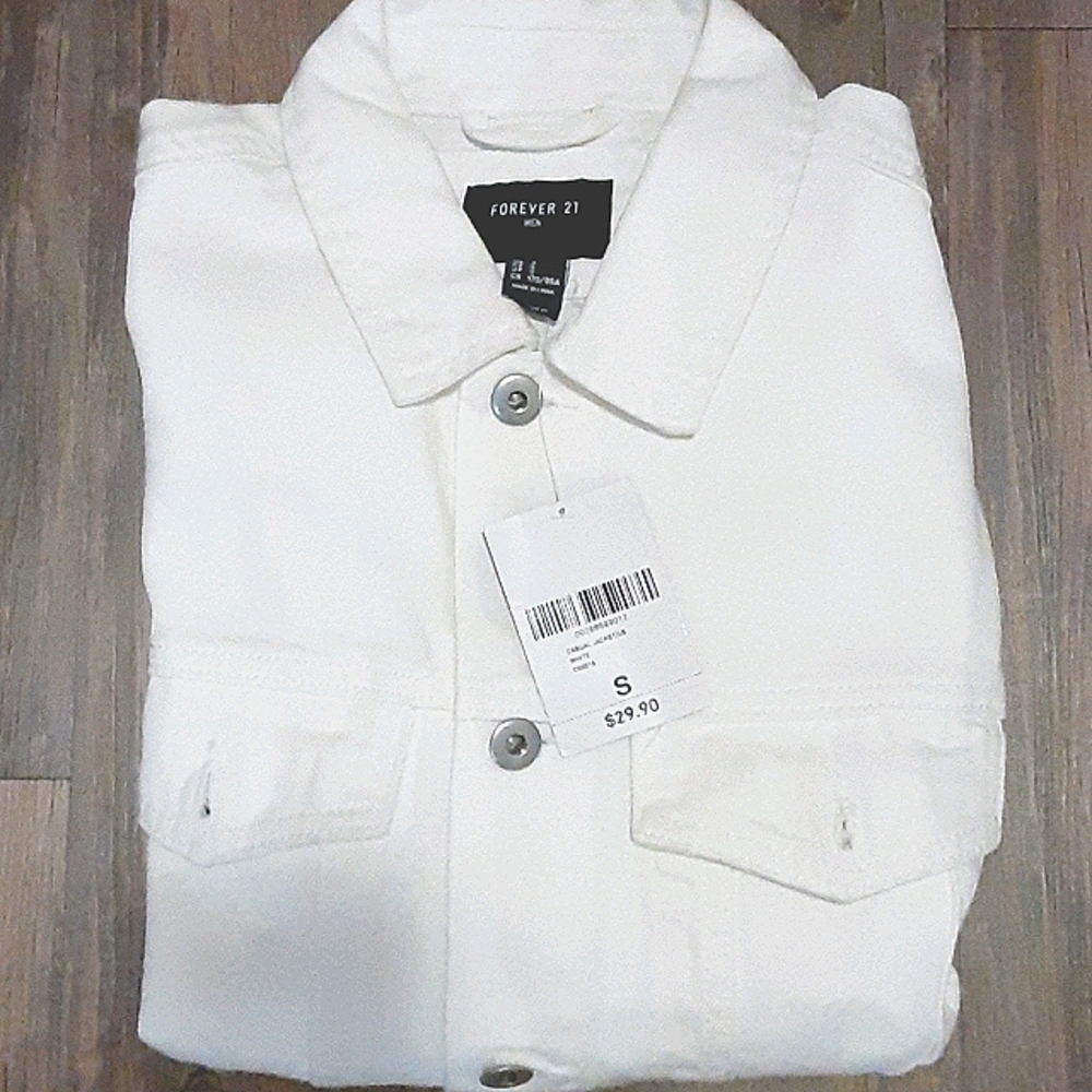 Forever 21 Mens White Denim jacket